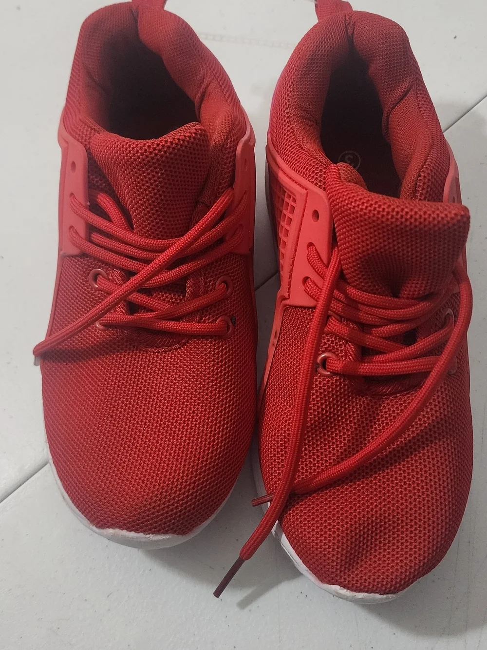 Red Kids' Lightweight Athletic Sneakers